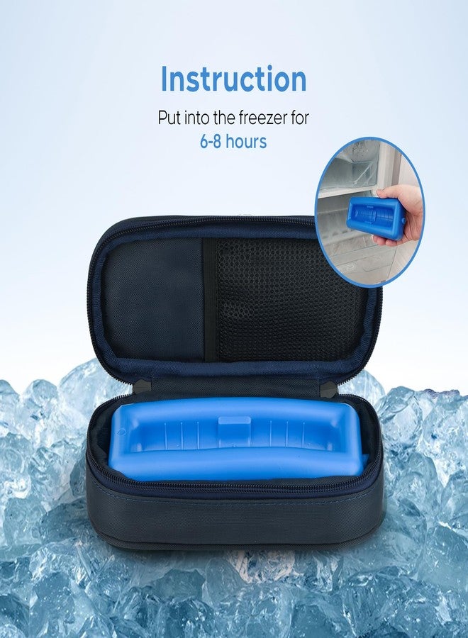 جيترون حقيبة سفر مبردة للأنسولين من جيترون - حقيبة أدوية محمولة لمرضى السكري مزودة بعبوة ثلج مطورة، تحافظ على برودة الأنسولين لمدة 8 ساعات، مثالية للسفر والاستخدام اليومي - Image 4